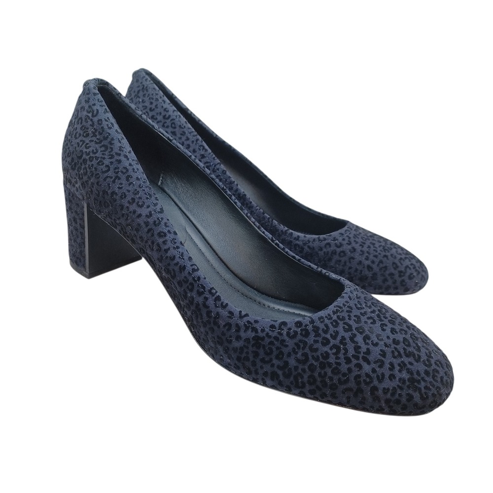 Donald J Pliner‎ Heels Womens US 9.5 Black Suede Leather Leopard Print Pumps